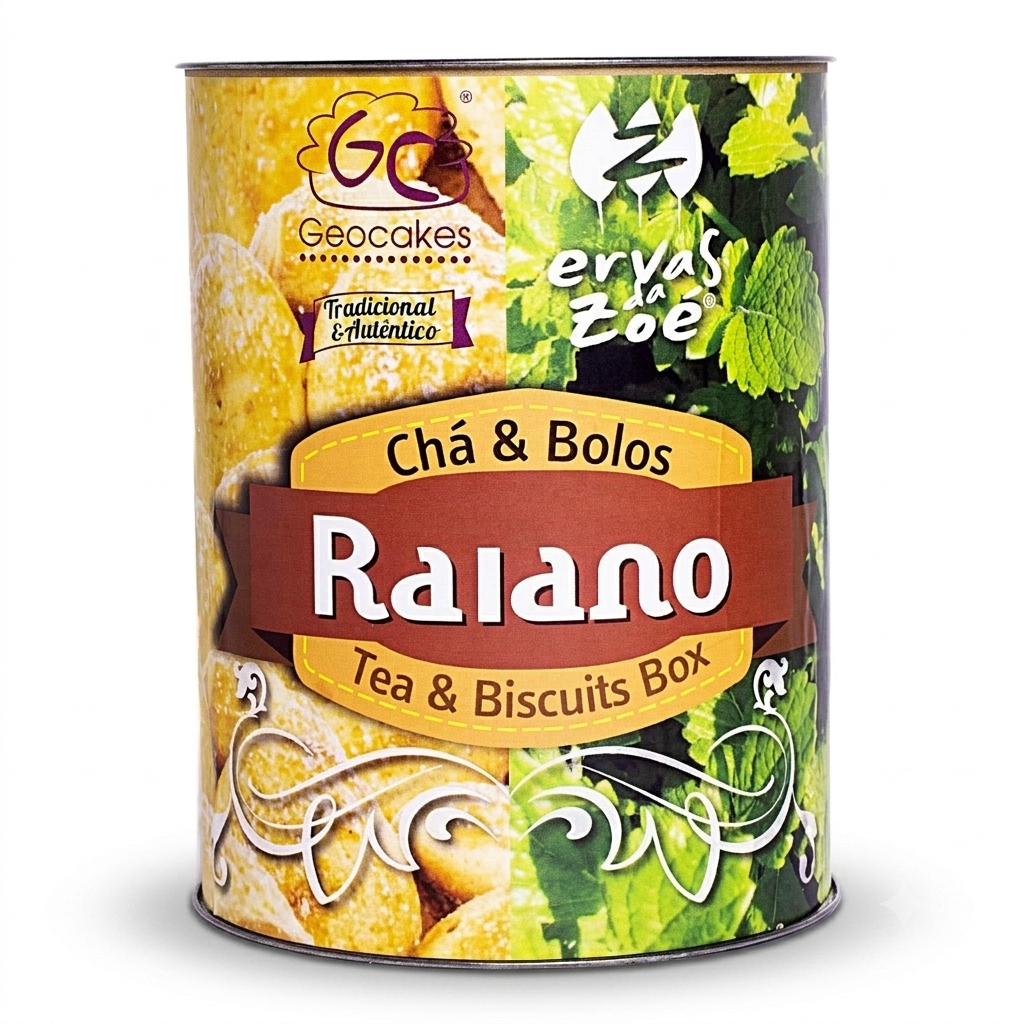 RAIANO Biológico - Chá de Ervas e Broas de Mel em Lata Eco | Geocakes